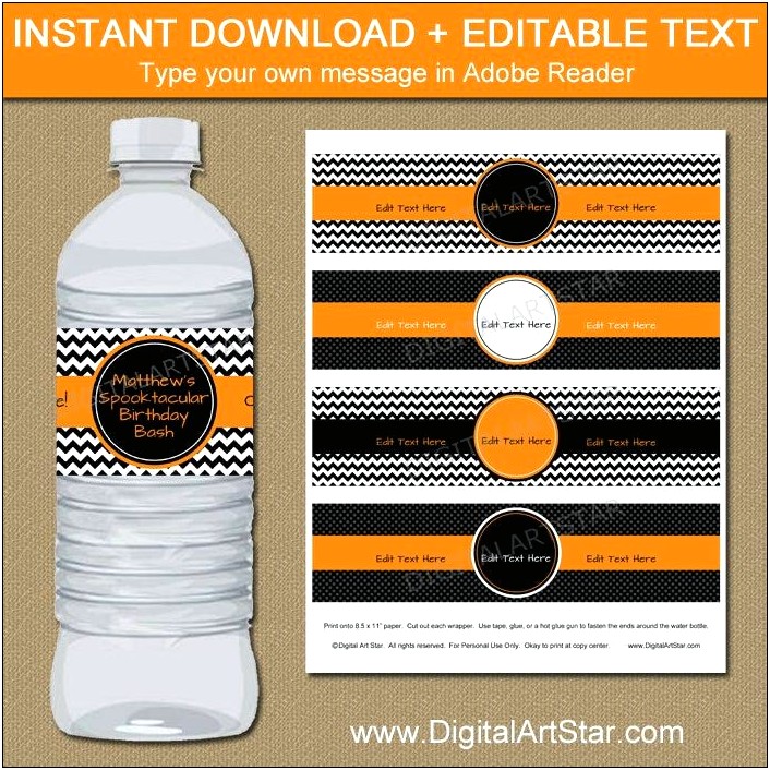 Free Printable Water Bottle Labels Template For Graduation