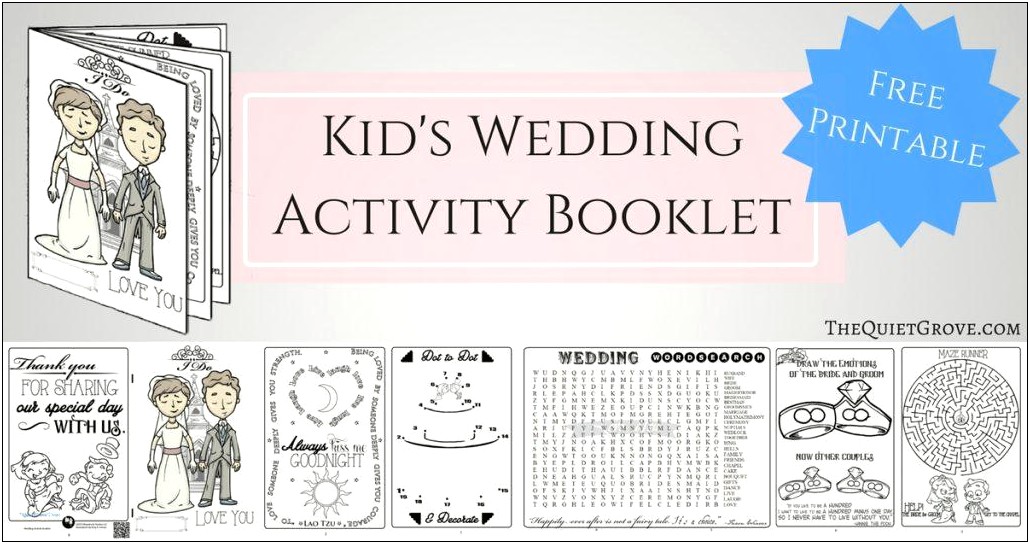 Free Printable Wedding Activity Book Template