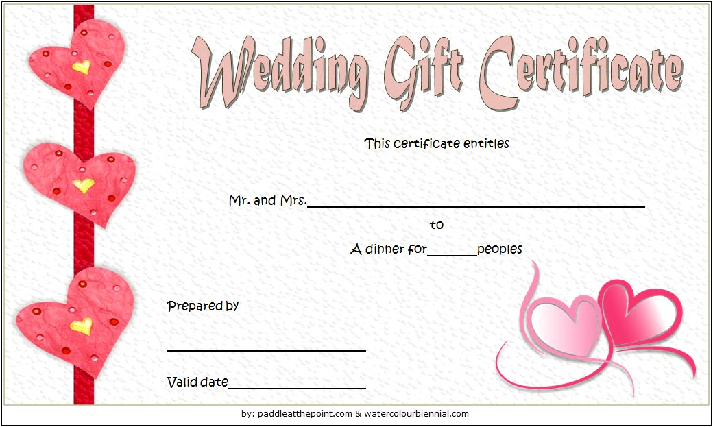 Free Printable Wedding Gift Certificate Templates