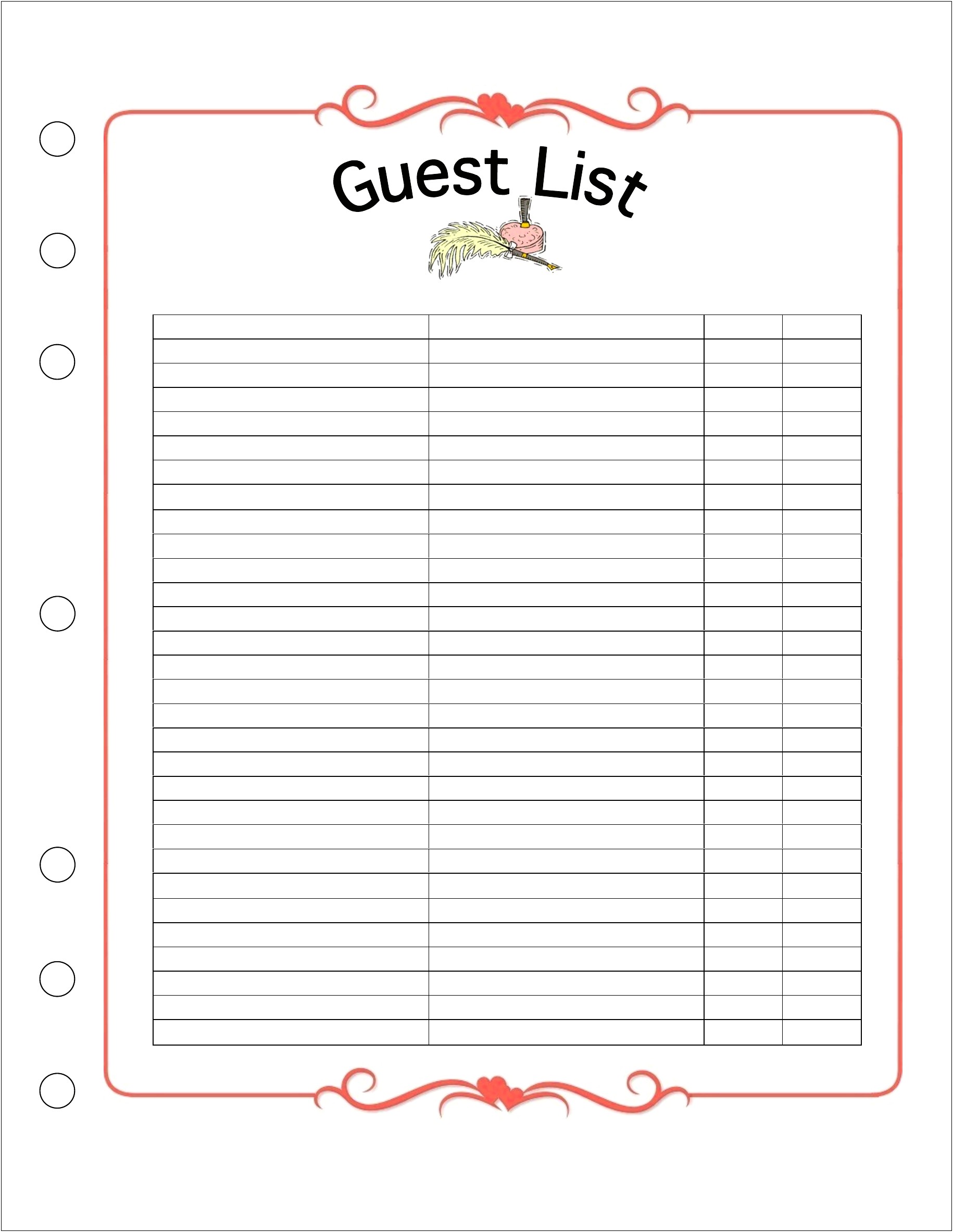 Free Printable Wedding Guest Book Template