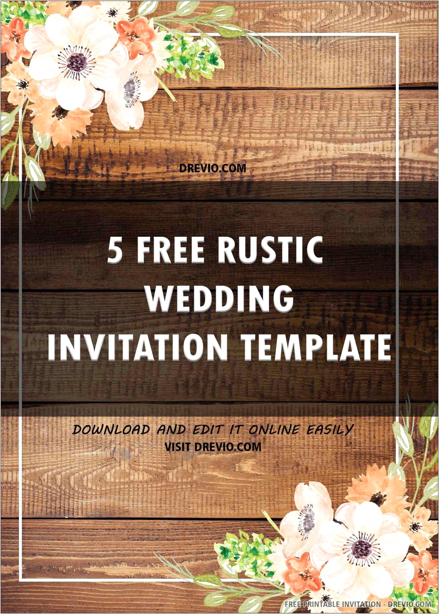 Free Printable Wedding Invitation Templates Download Rustic