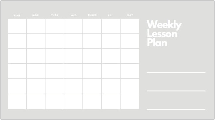 Free Printable Weekly Preschool Lesson Plan Template