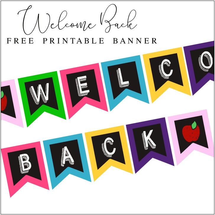 Free Printable Welcome Back Banner Template