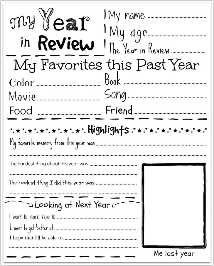 Free Printable Year In Review Template