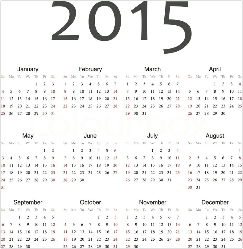 Free Printable Yearly Calendar Templates 2015