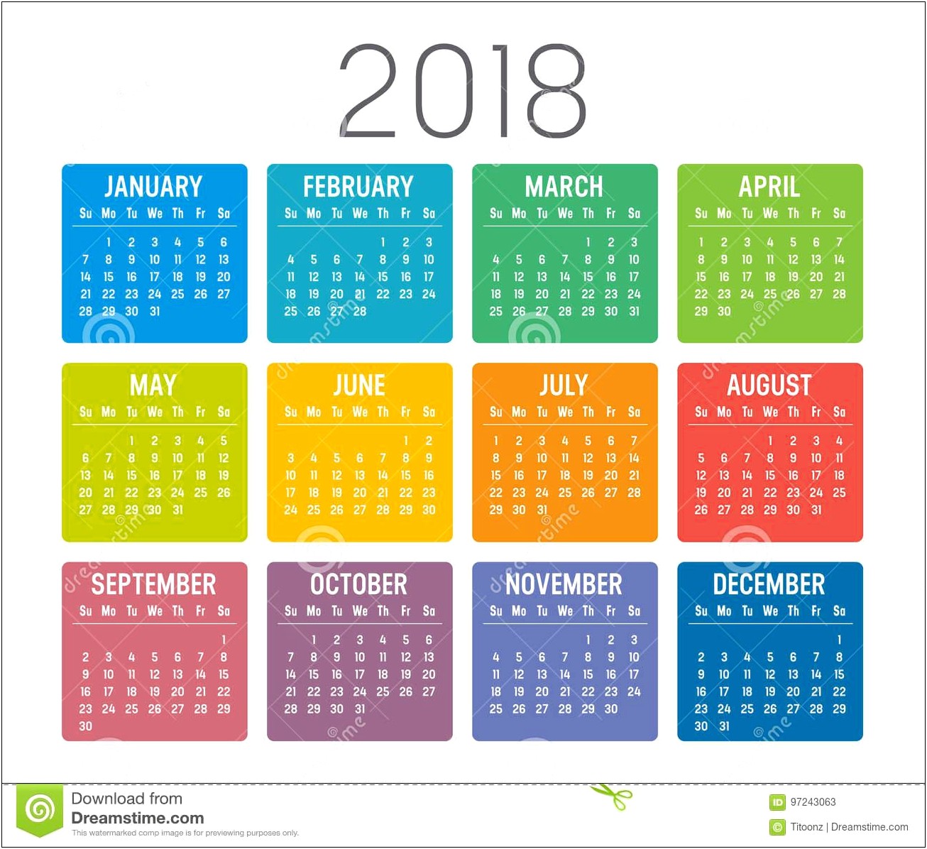 Free Printable Yearly Calendar Templates 2018