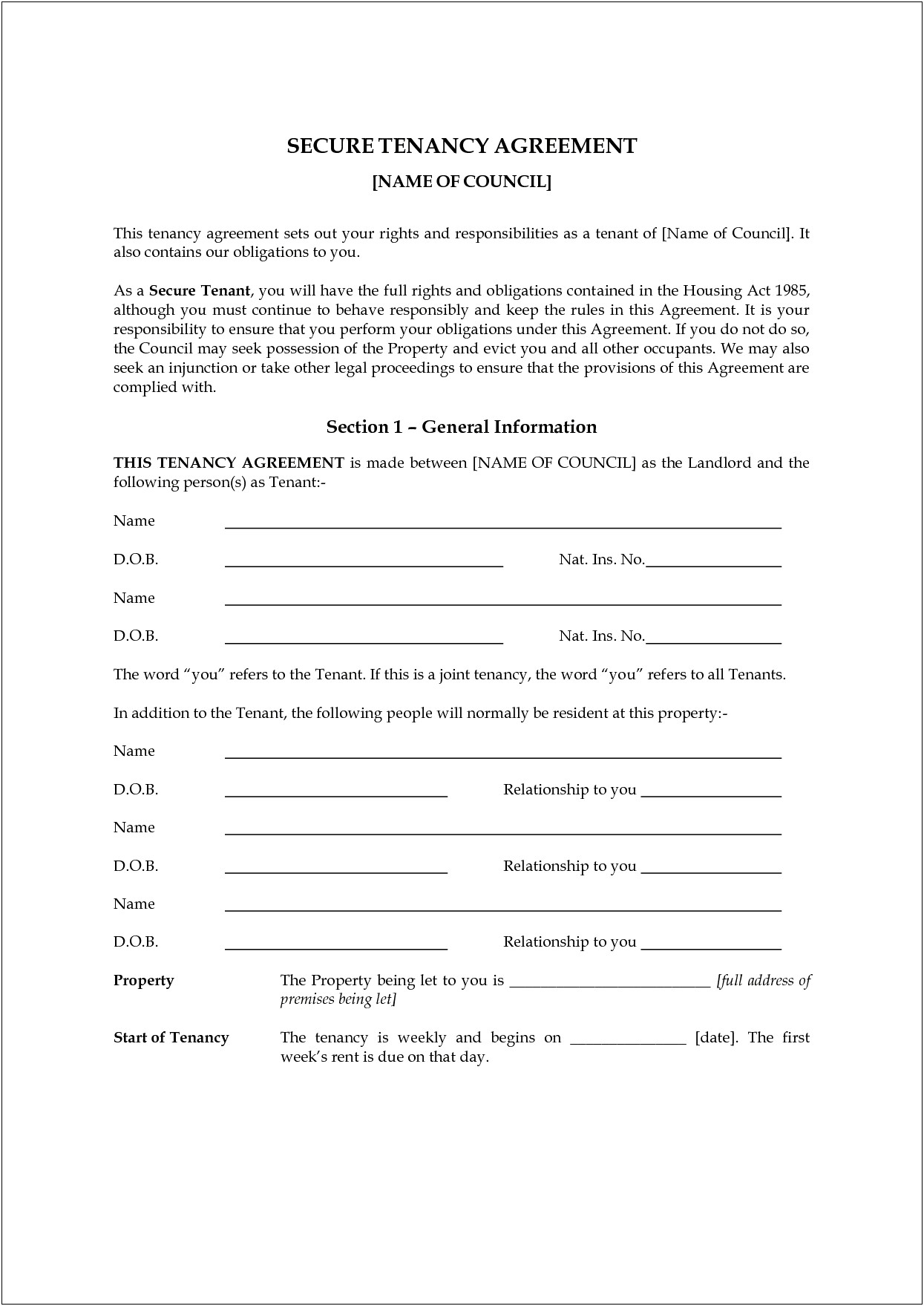 Free Private Landlord Tenancy Agreement Template