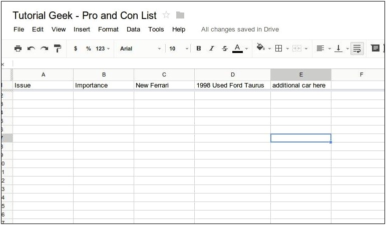 Free Pros Cons List Templates For Word