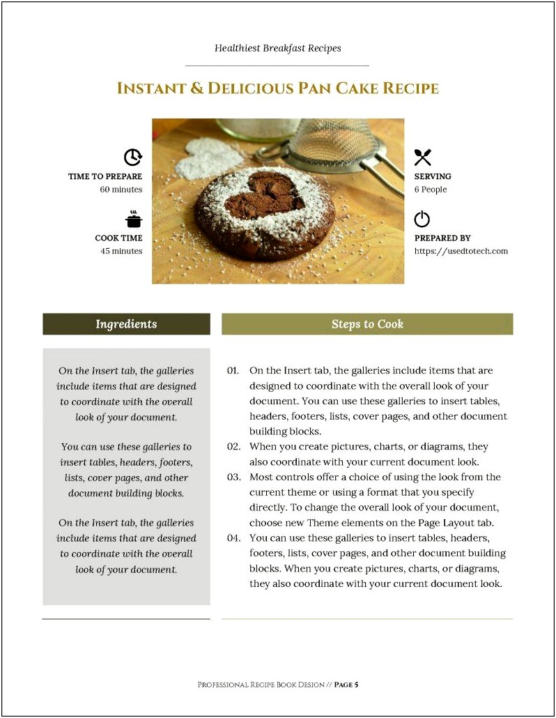 Free Psd Cookbook Templates In Ms Word