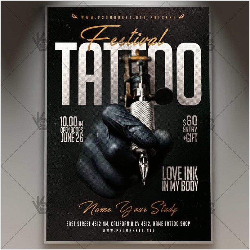 Free Psd Template For Tattoo Artist Free