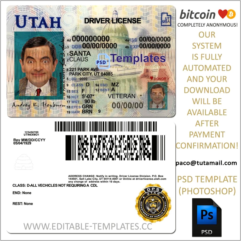Free Psd Templates Usa Driver License