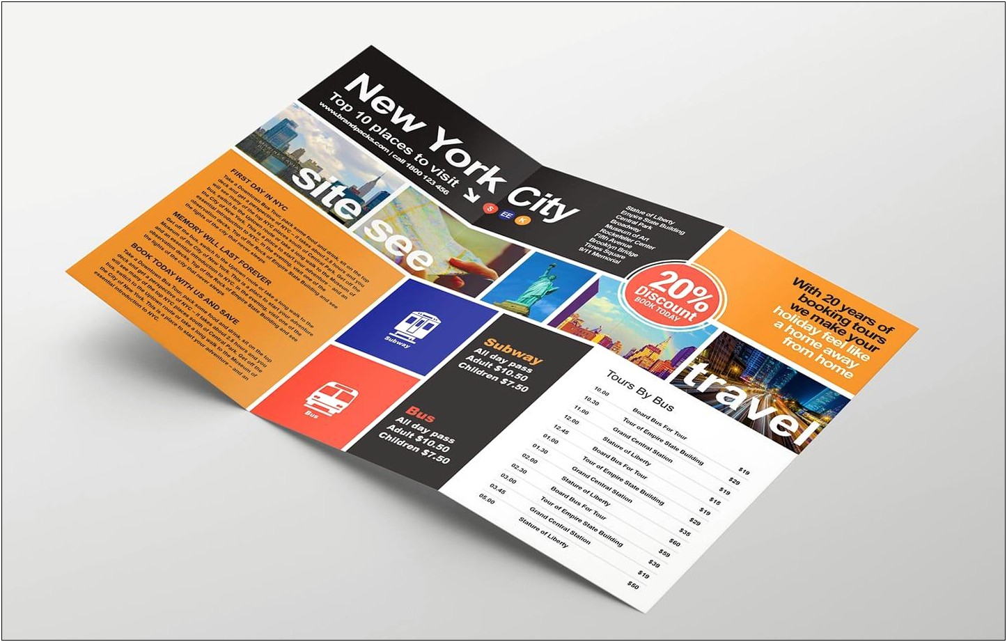 Free Publisher Tri Fold Brochure Travel Templates
