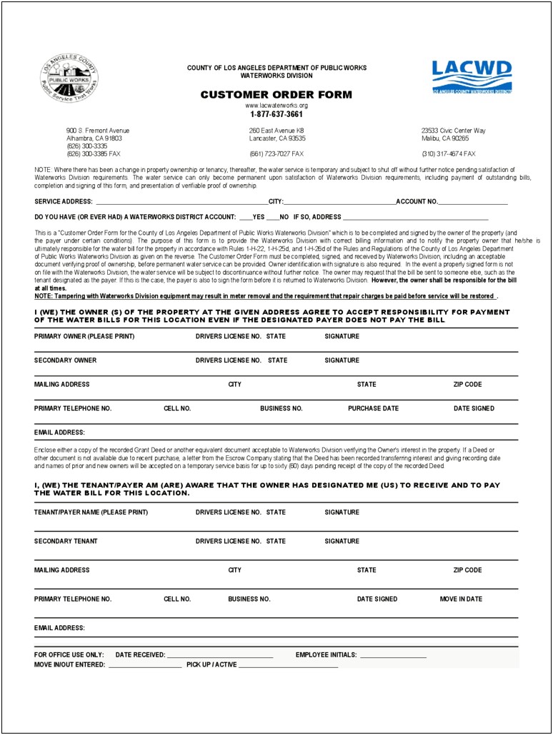 Free Purchase Order Form Template Word