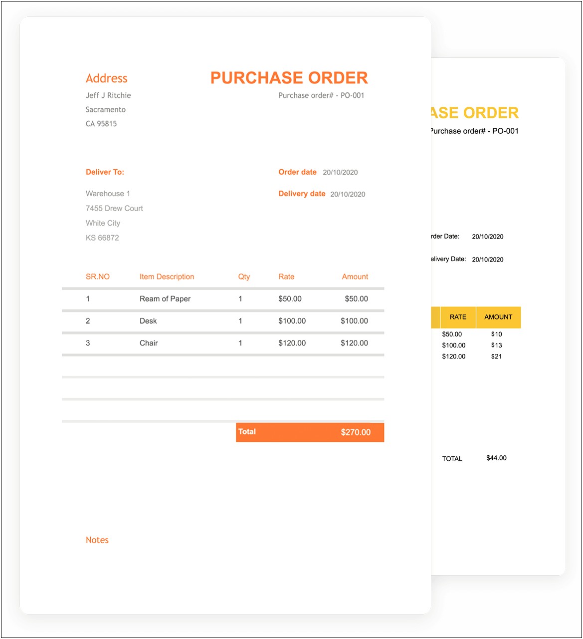 Free Purchase Order Template In Excel