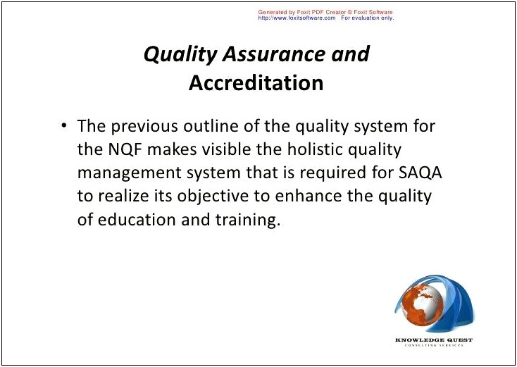 Free Quality Management System Template For Training Providers
