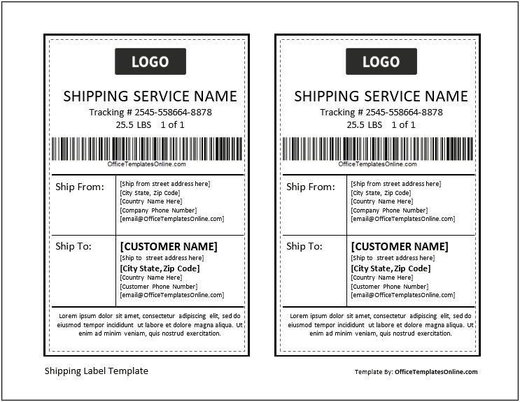 Free Quill Shipping Label Templates For Word