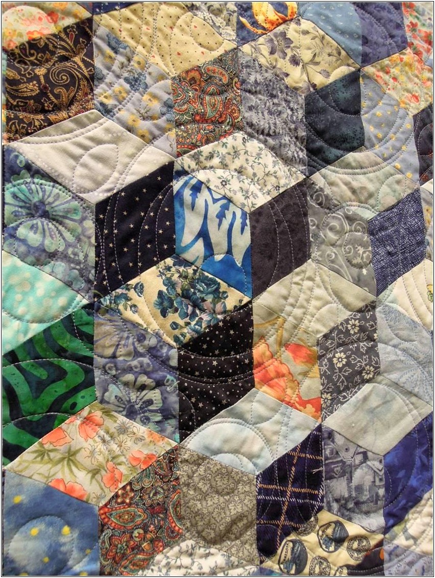 Free Quilt Pattern For Tumbling Blocks Without Templates