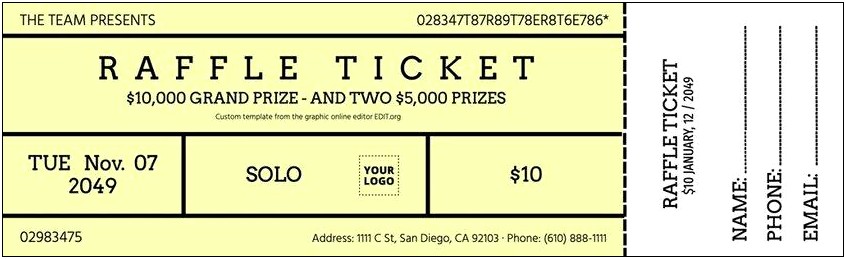 Free Raffle Ticket Template 10 Per Page