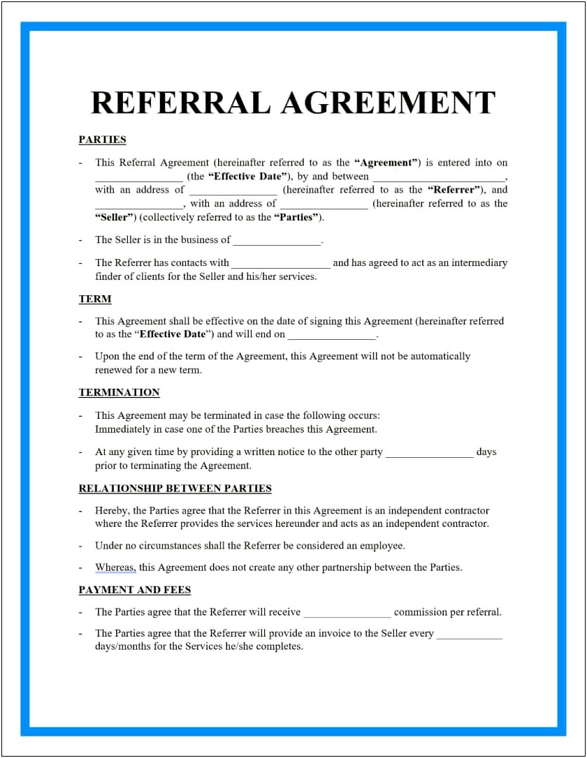Free Real Estate Finders Fee Agreement Template