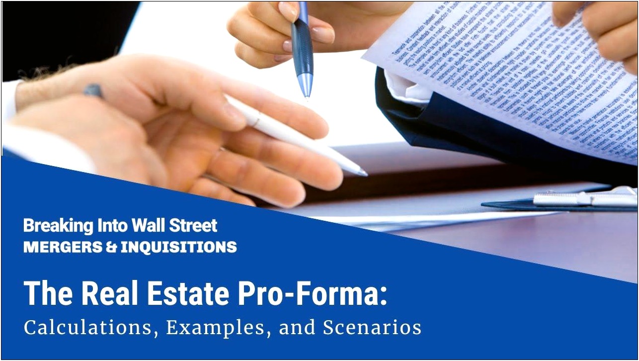 Free Real Estate Pro Forma Template Excel