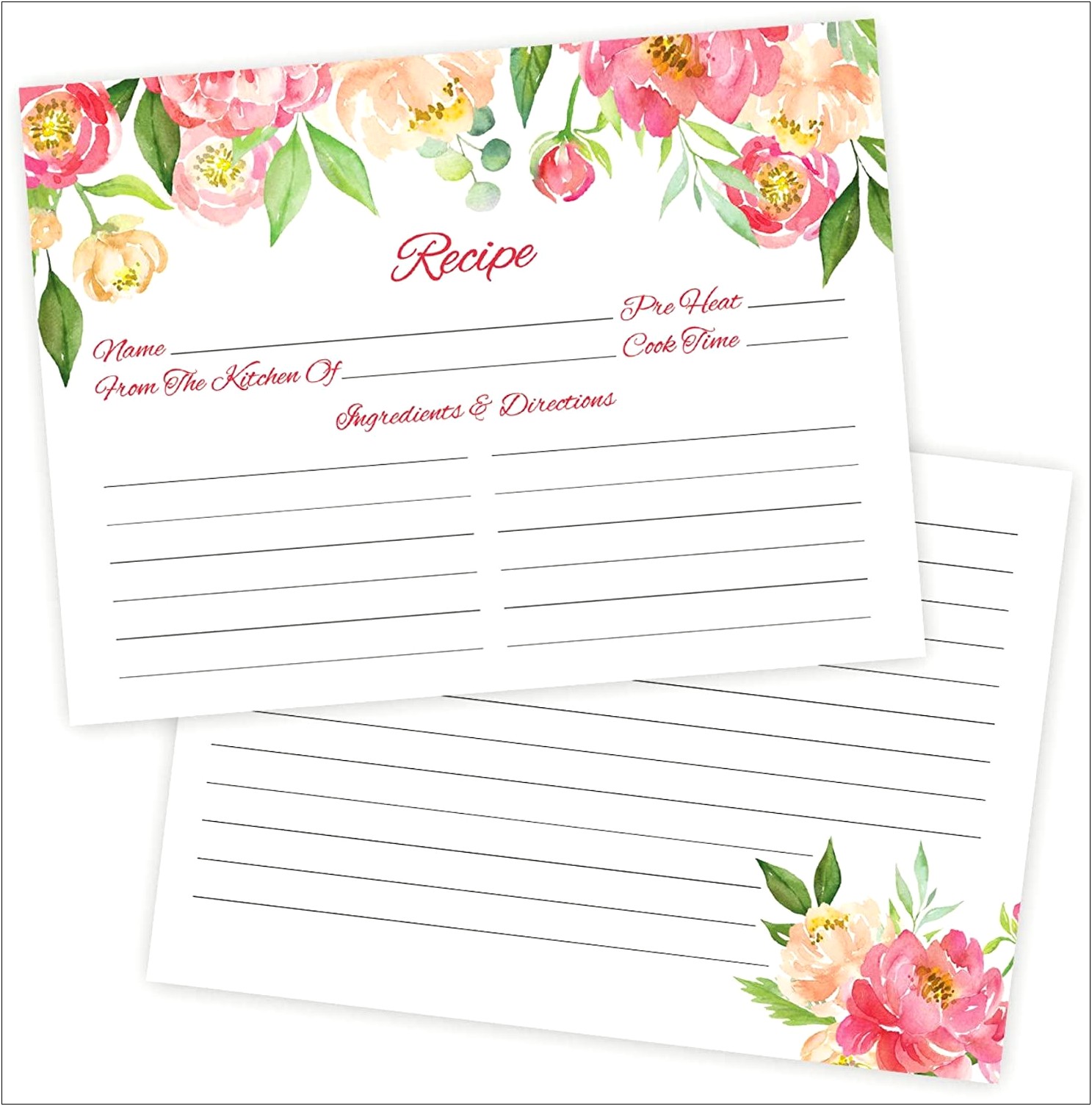 Free Recipe Card Templates For Bridal Shower