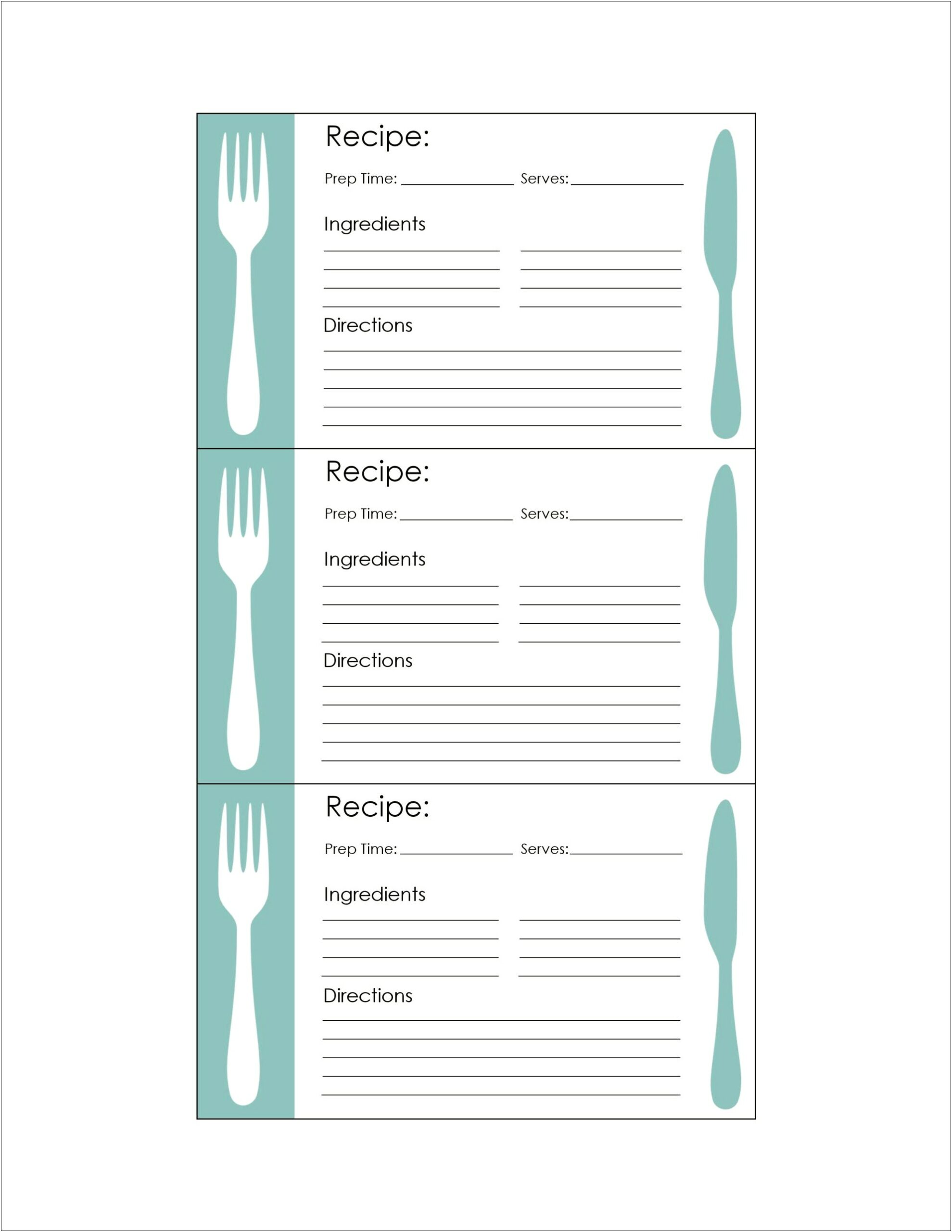 Free Recipe Card Templates You Can Type On