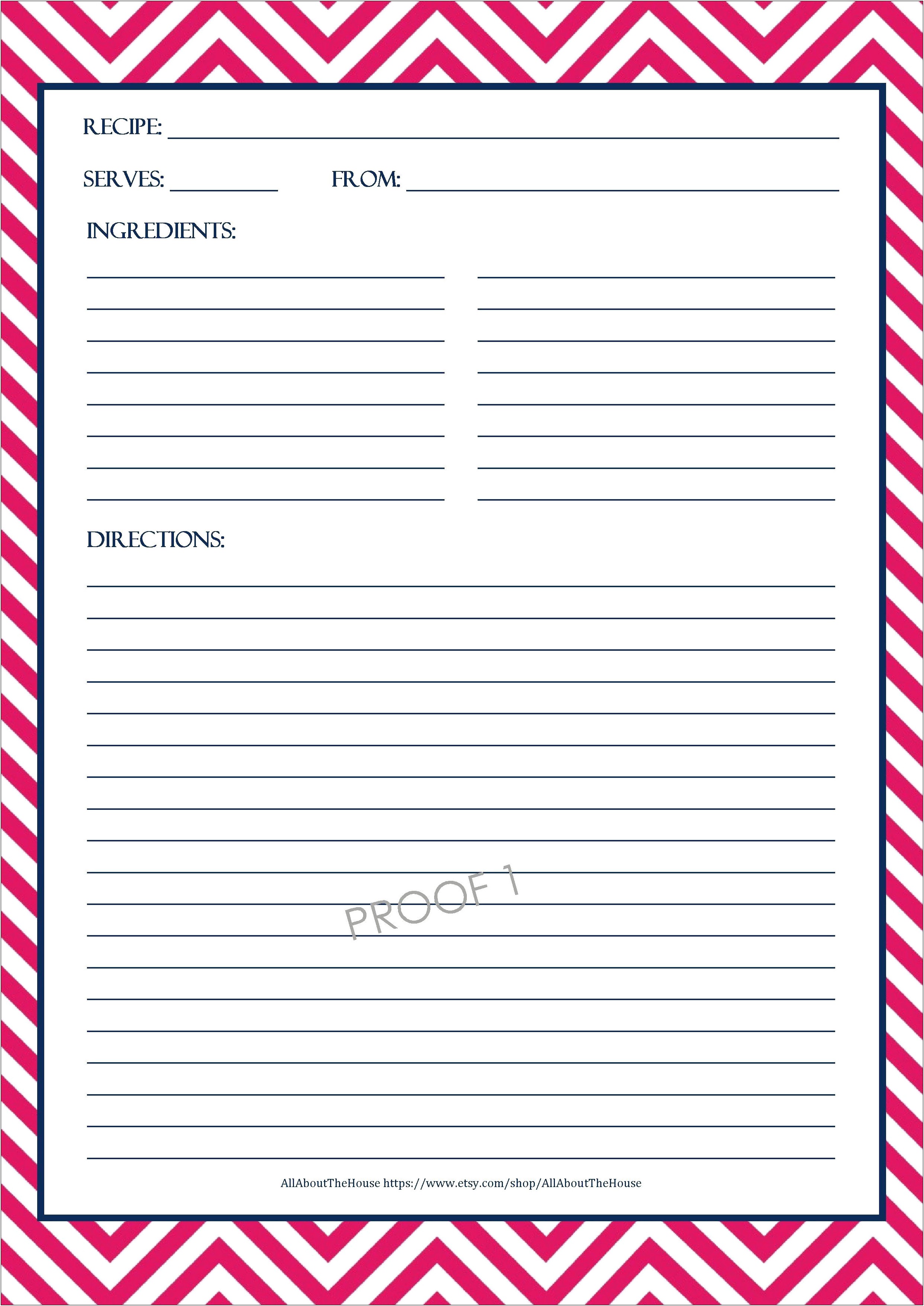 Free Recipe Page Template For Word