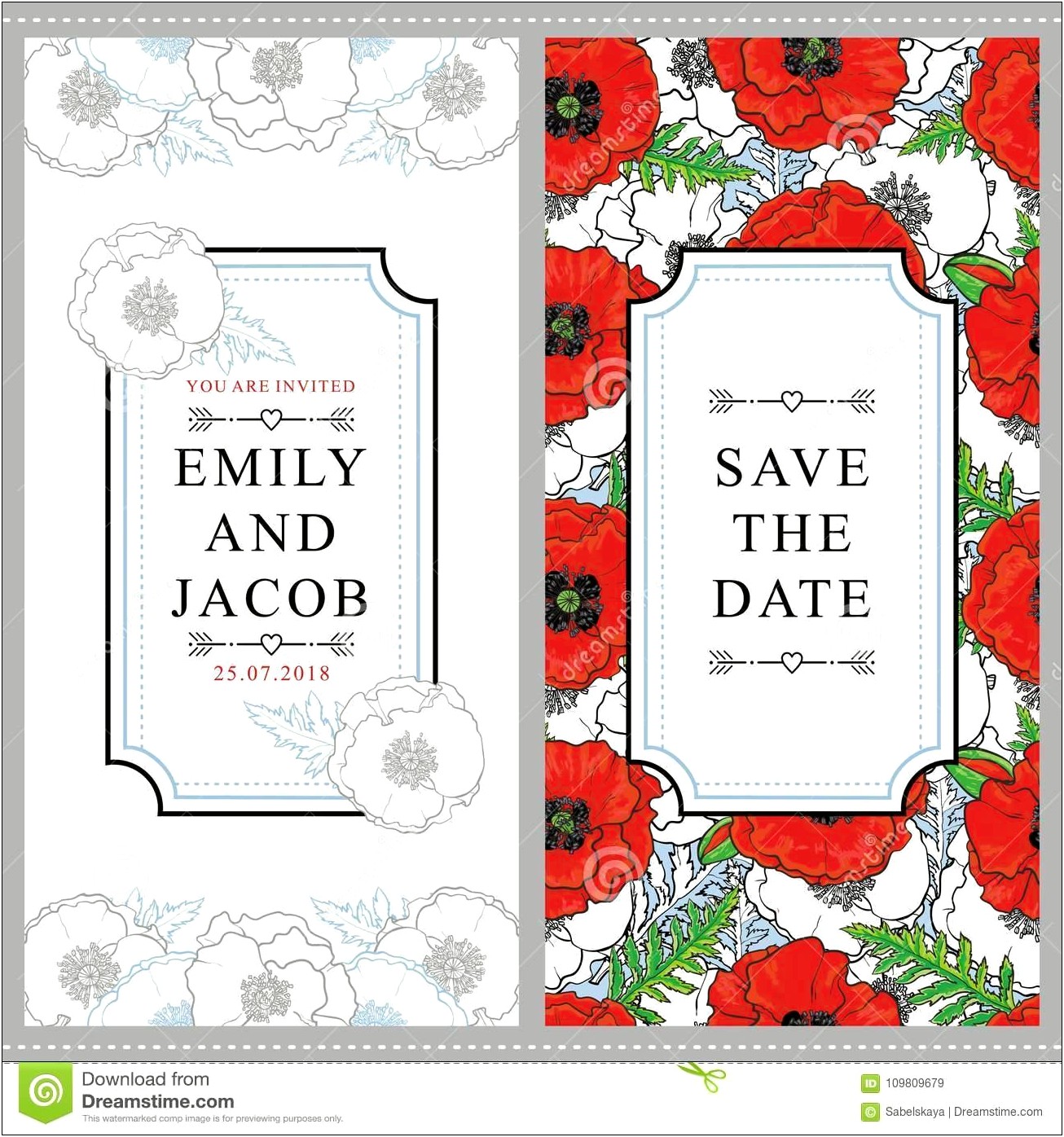 Free Red And Black Wedding Invitation Templates