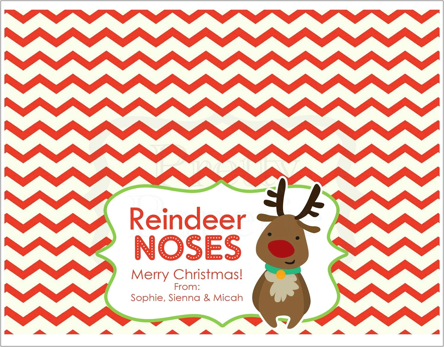 Free Reindeer Noses Bag Topper Template