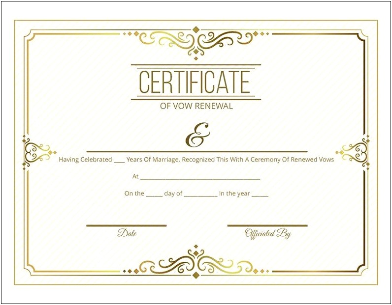 Free Renewal Of Wedding Vows Printable Certificates Templates