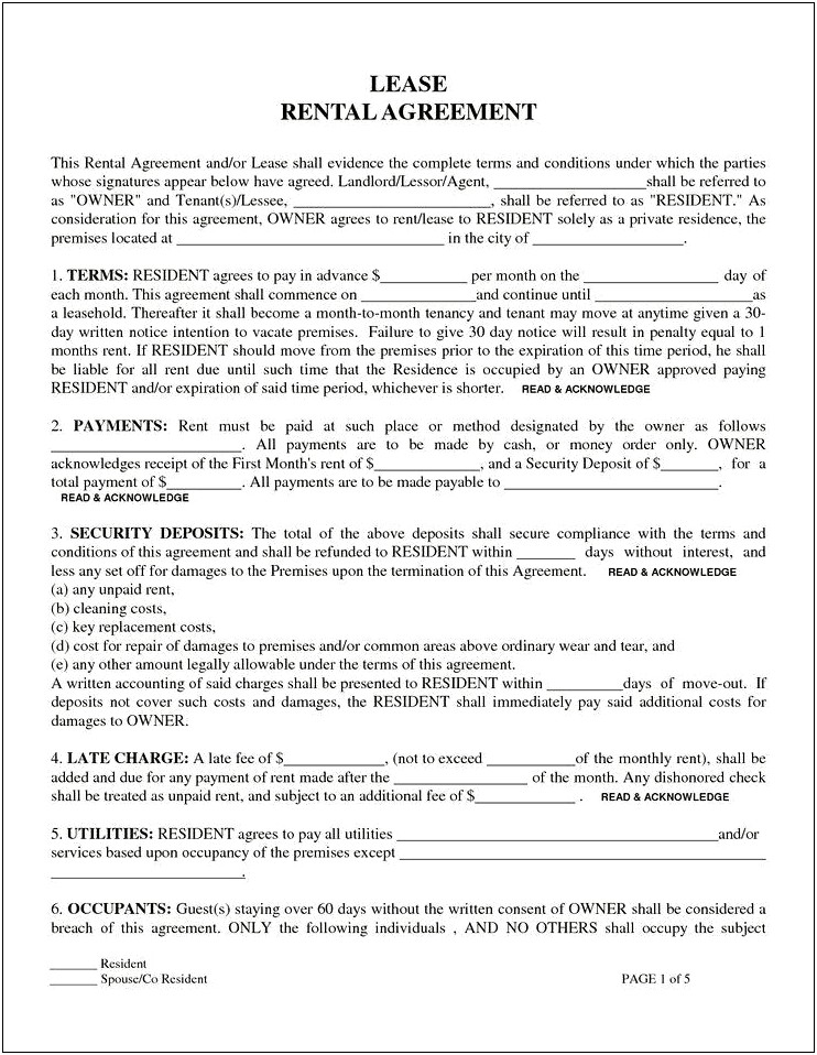 Free Rental Lease Agreement Template Word