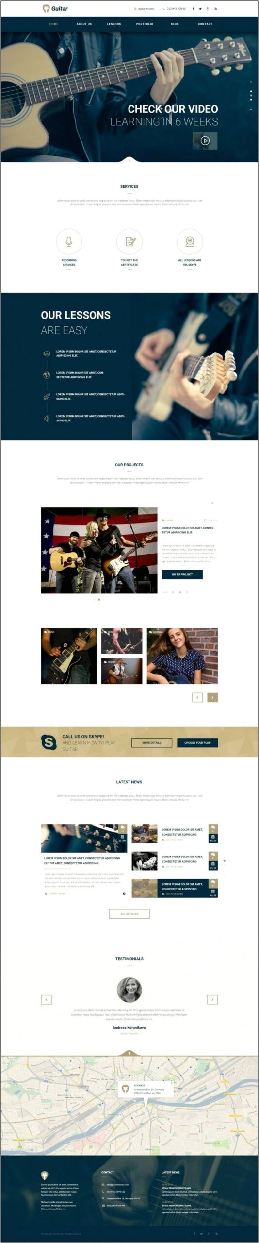 Free Responsive Bootstrap Templates For Music Company