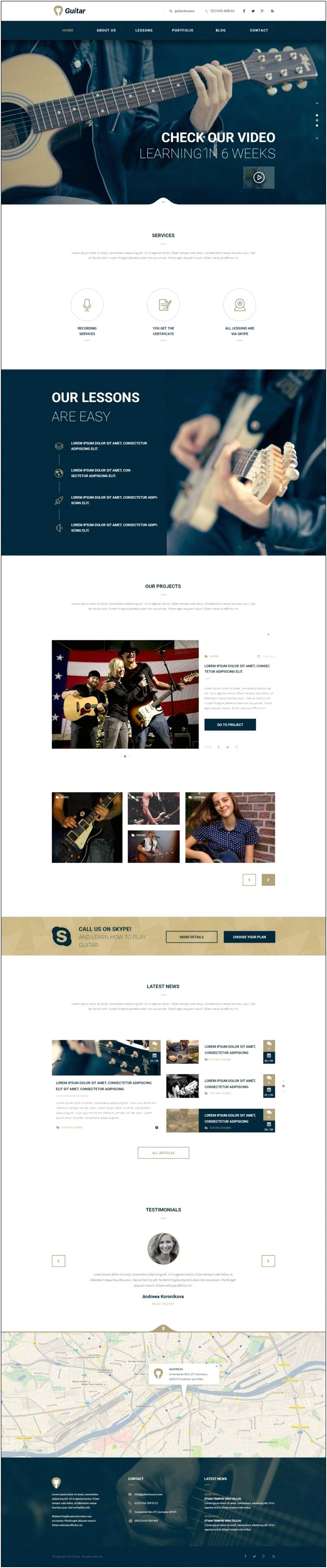 Free Responsive Bootstrap Templates For Music Company