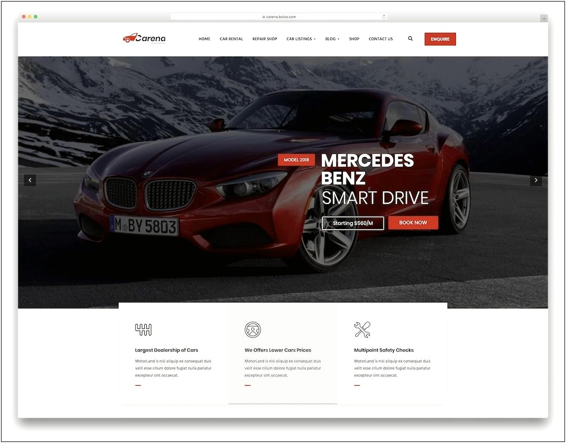 Free Responsive Php Template For Car Rental