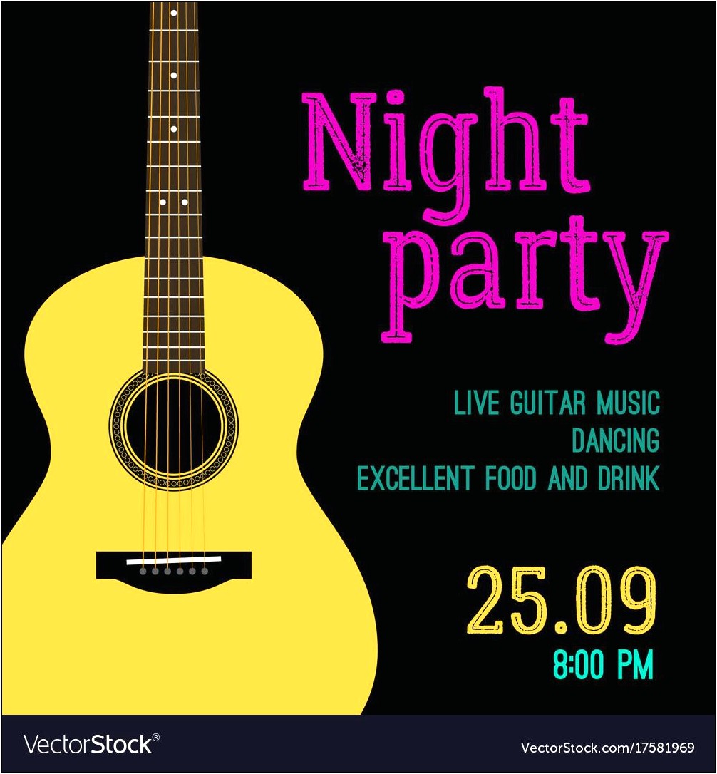 Free Rock And Roll Party Invitations Templates