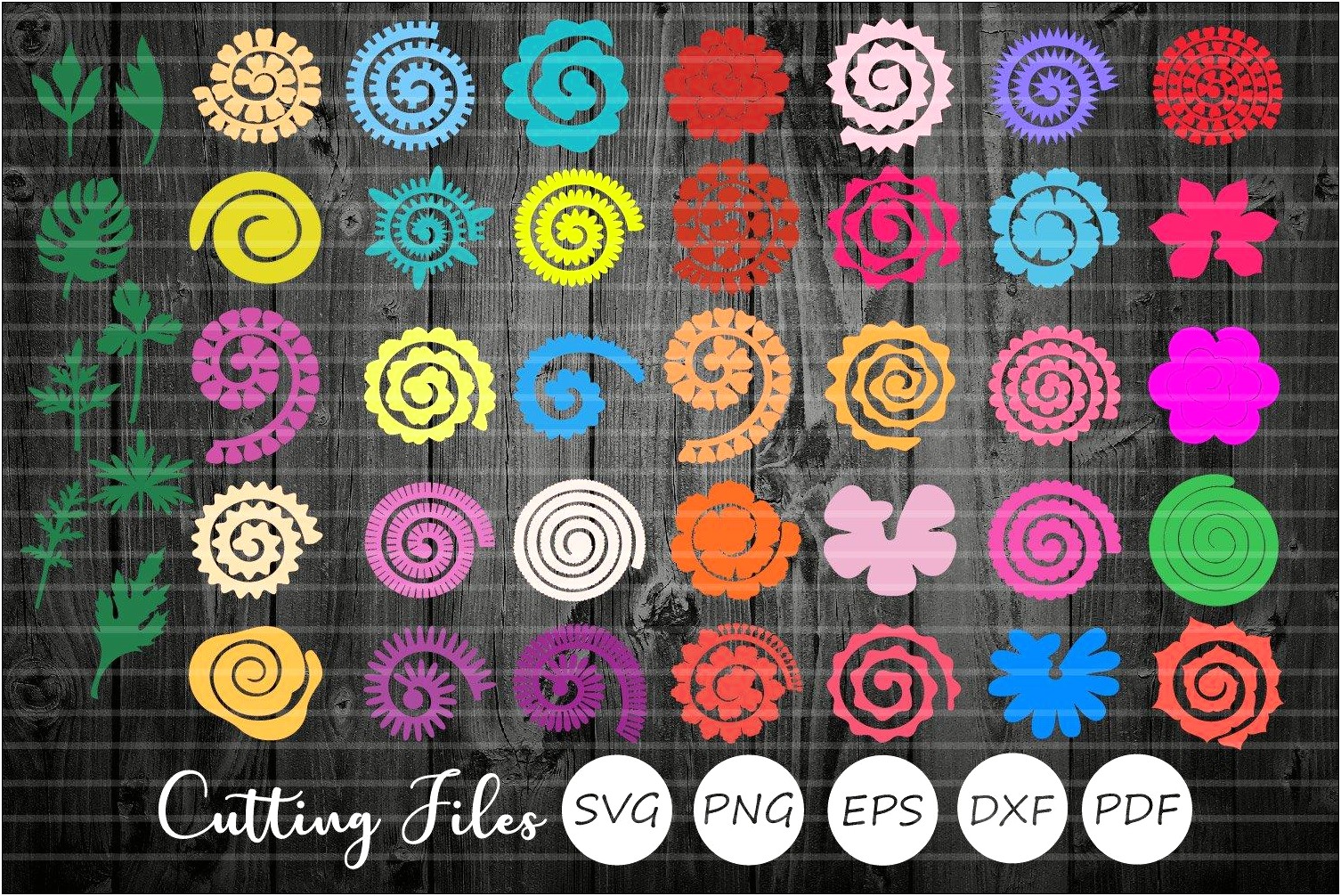 Free Rolled Flower Template For Cricut