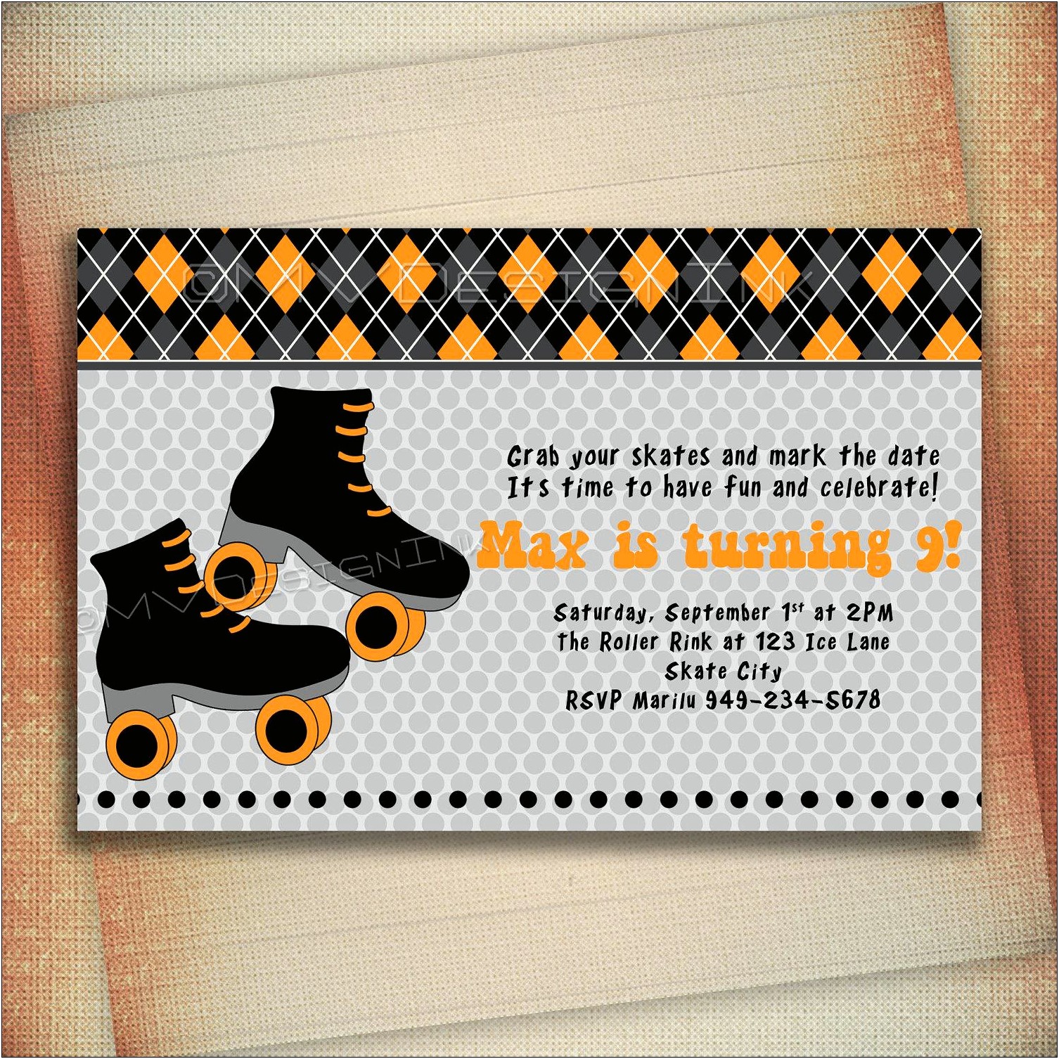 Free Roller Skating Birthday Party Invitations Template