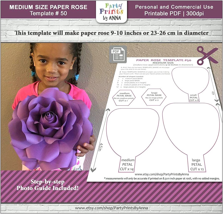 Free Rose Paper Flower Template Pdf