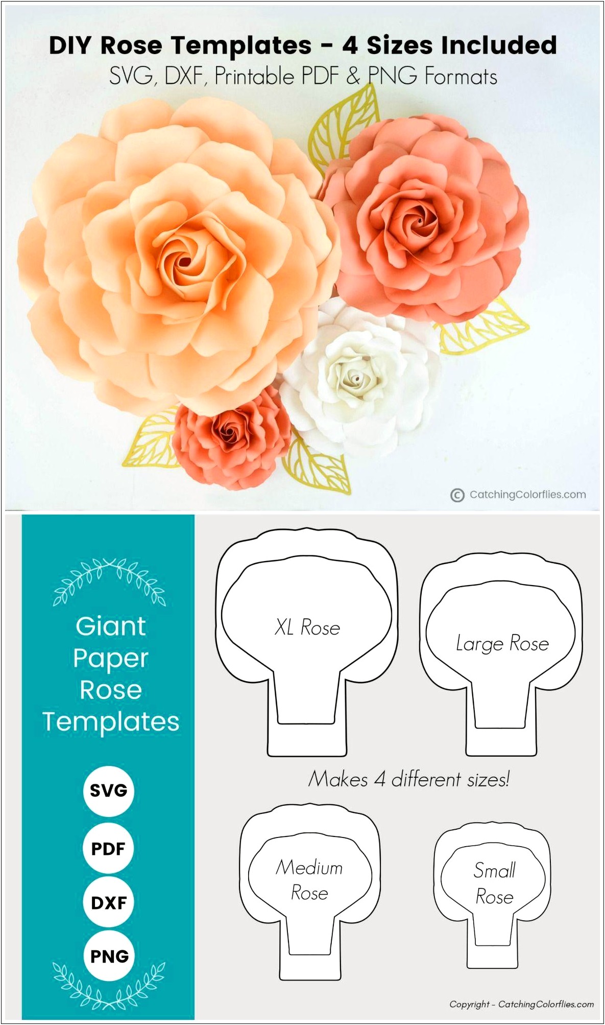 Free Rose Paper Flower Template Printable