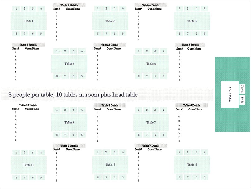Free Round Table Wedding Seating Chart Template