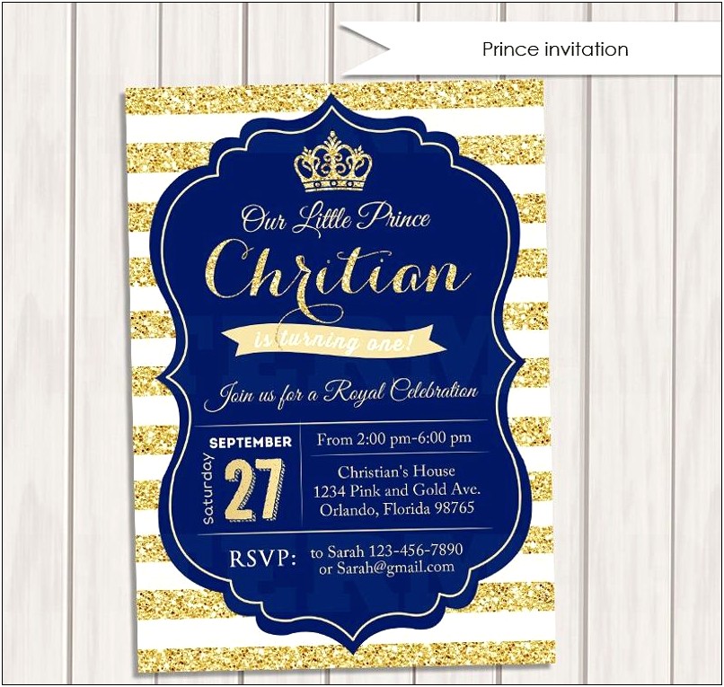 Free Royal Prince Baby Shower Invitation Template