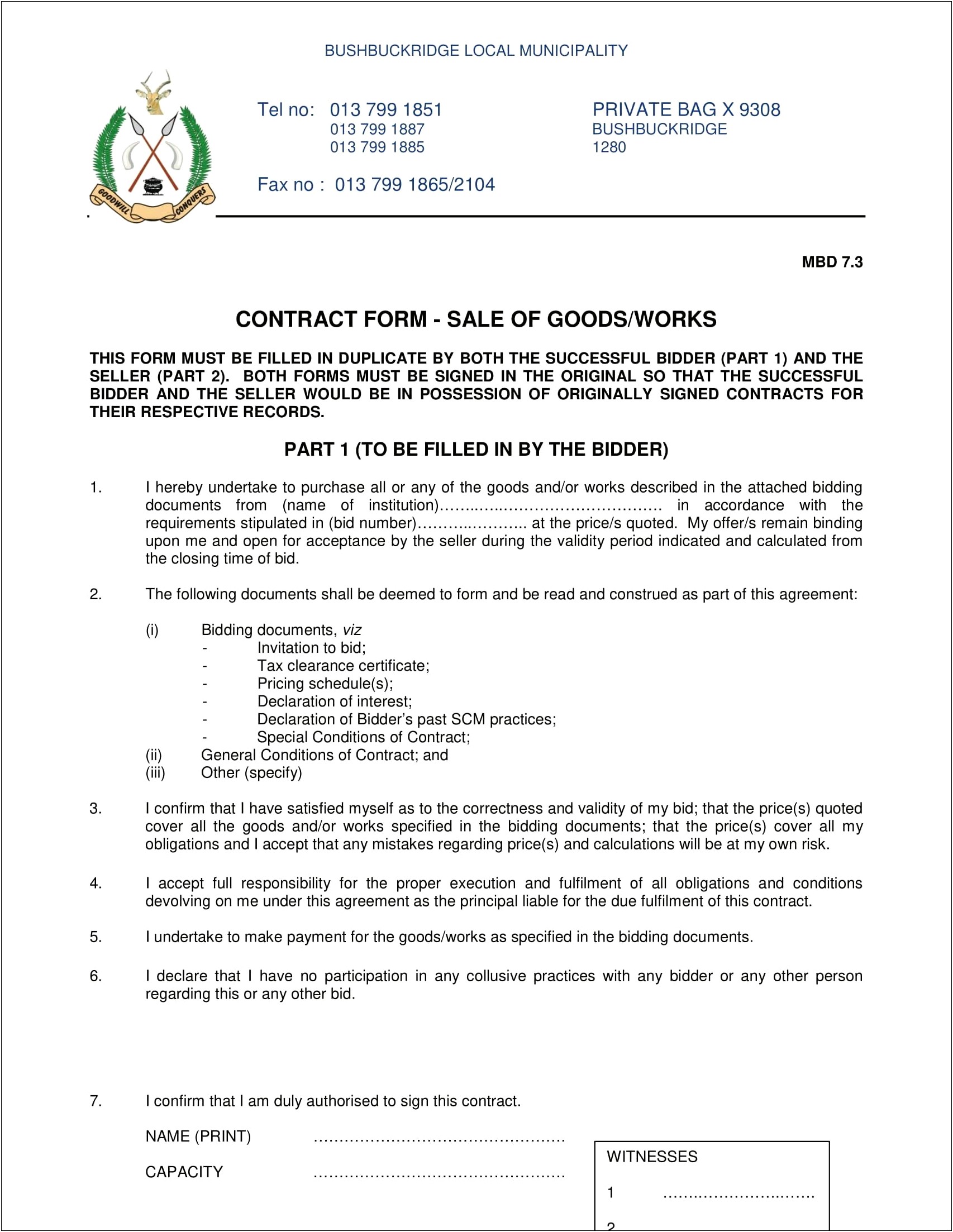 Free Sale Of Goods Contract Template Uk