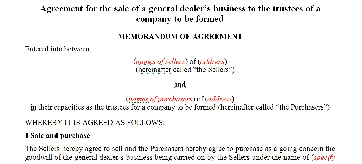 Free Sales Agreement Template South Africa