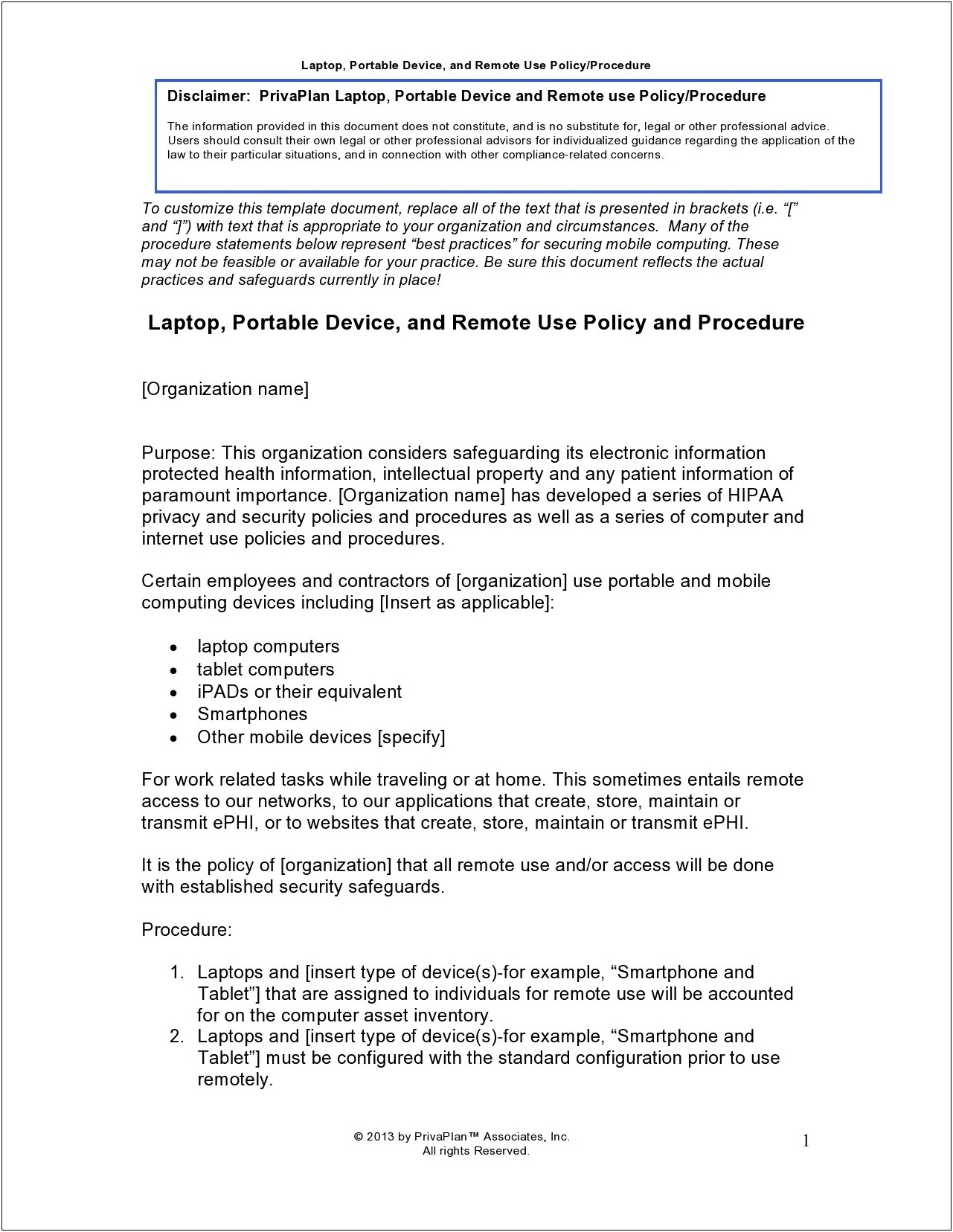 Free Sample Policies And Procedures Template