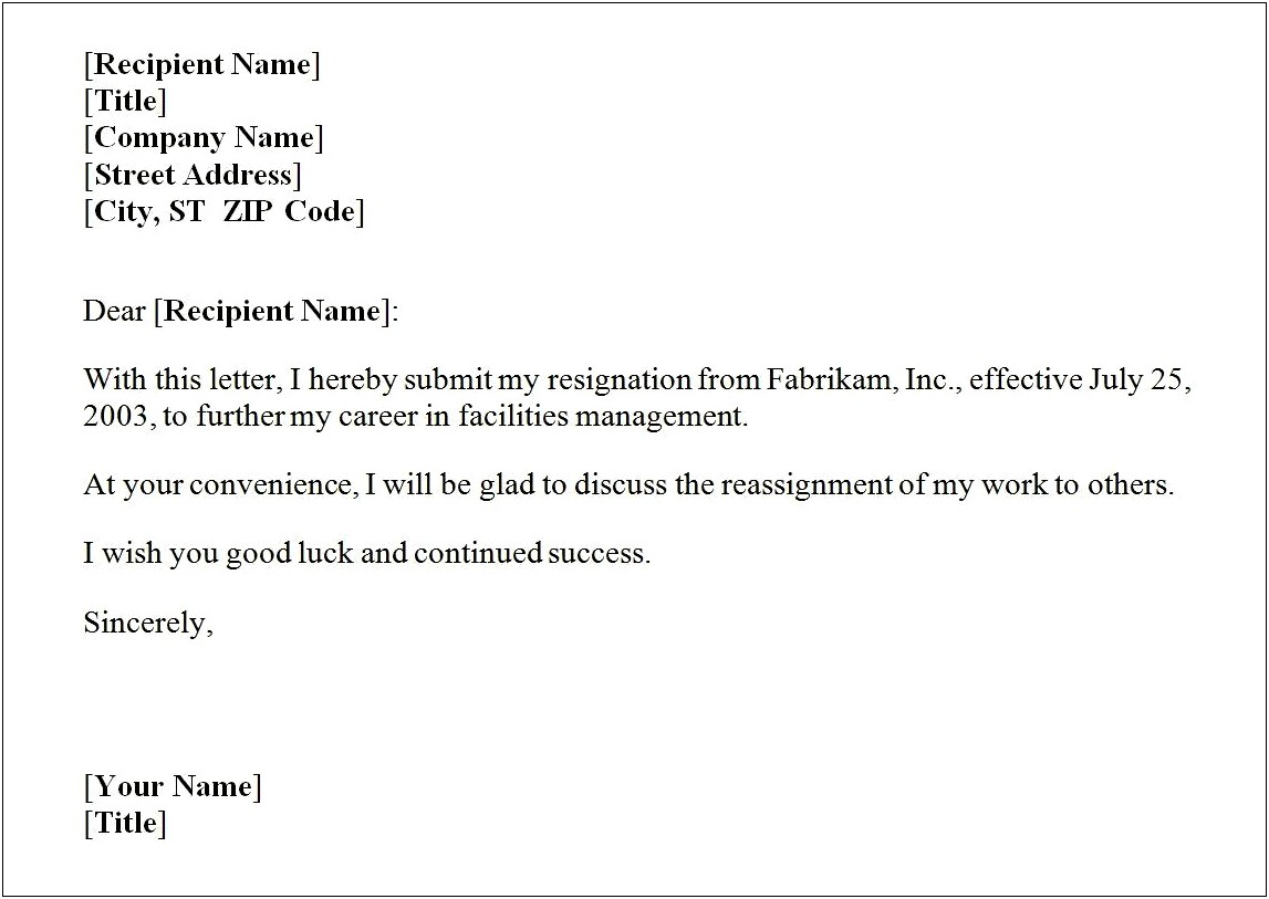 Free Samples Of Resignation Letters For Nurses Templates