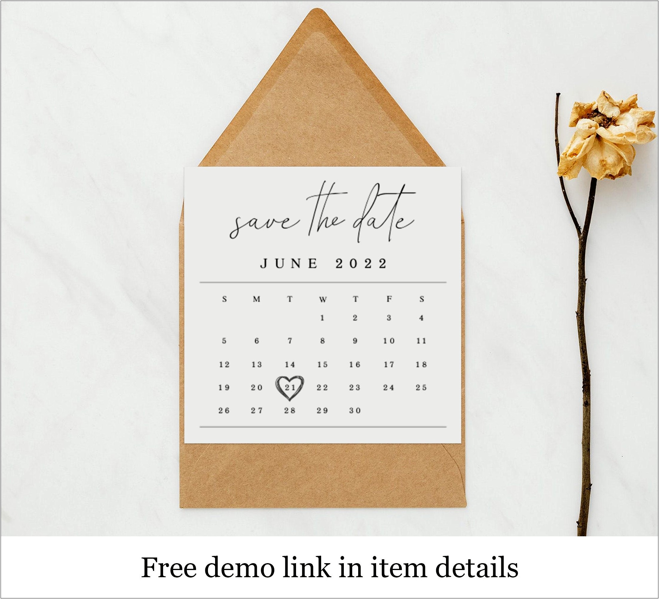 Free Save The Date Templates With Calendar