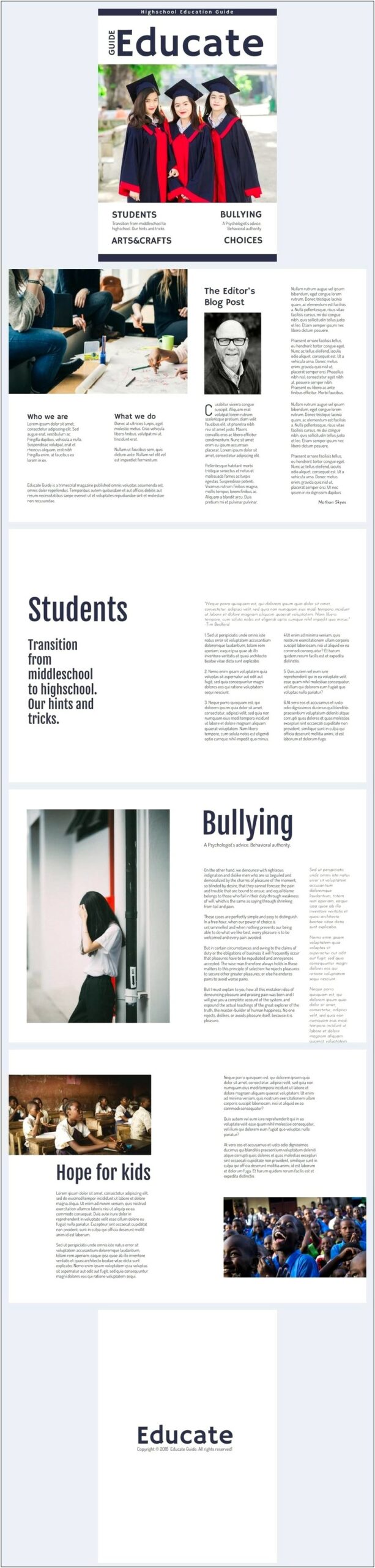 Free School Magazine Layout Templates For Word