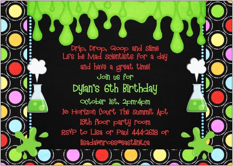 Free Science Birthday Party Invitation Templates