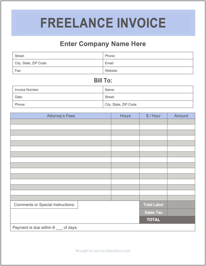 Free Self Employed Invoice Template Word
