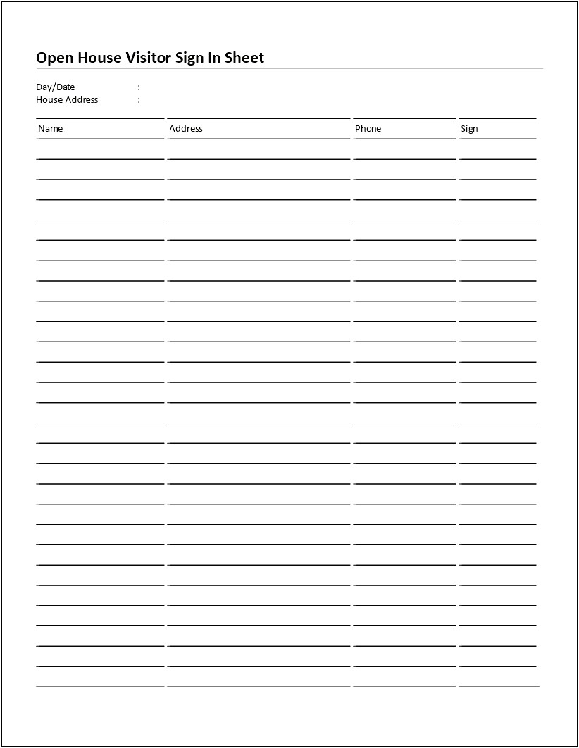 Free Sign In Sheet Template Doc